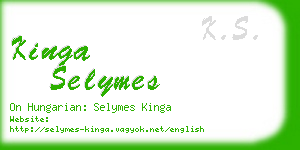 kinga selymes business card